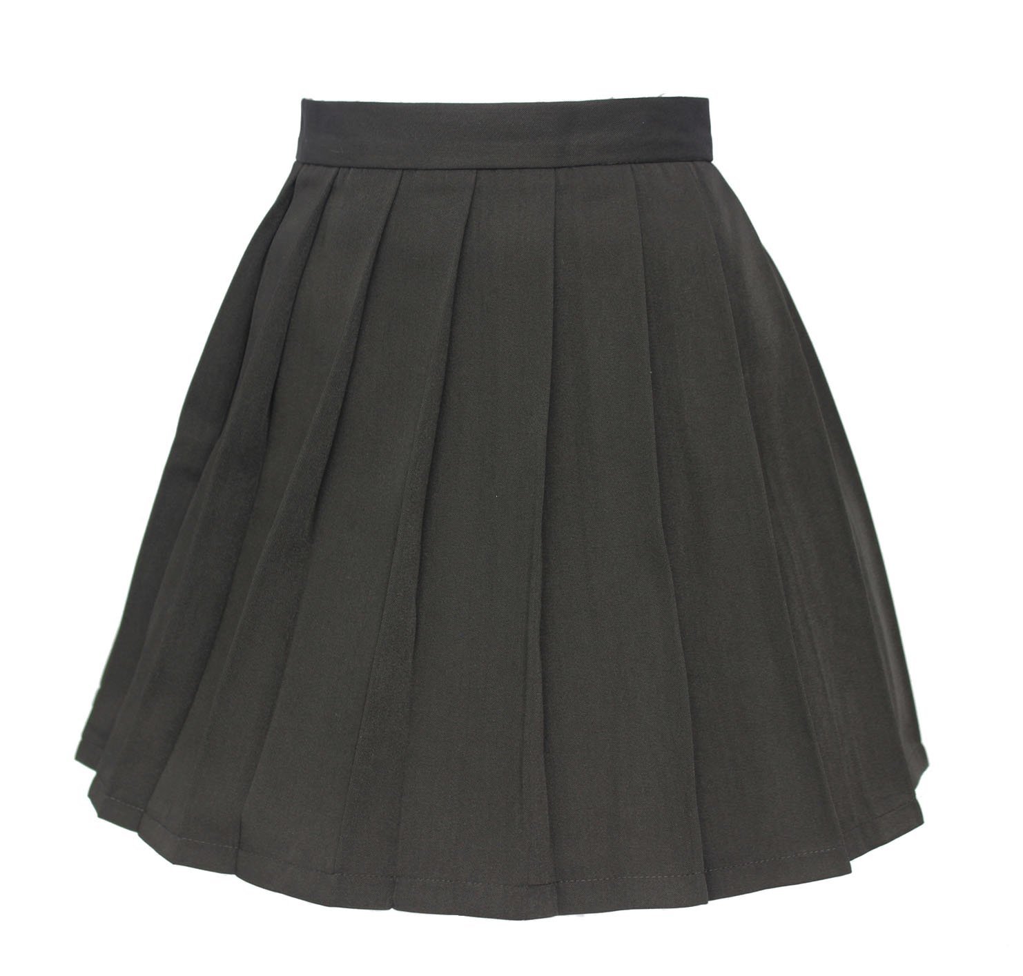 Girl's Flared Vintage Pleated High Waist Sexy Skirts(S,Black)