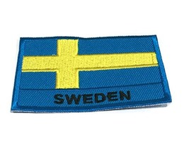 Flag of Sweden National Country Patches Emblem DIY Embroidered Sew On 2 x 2.8... - $16.93