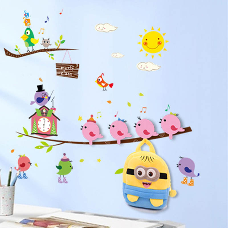 Wall Stickers Hook Cartoon Animal Strong Stick Hook Coat Wall Hooks + Sticker Decals, Stickers