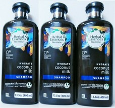 3 Herbal Essences Bio Renew Coconut Milk Hydrating Shampoo Aloe Sea Kelp 13.5 Oz - $24.74