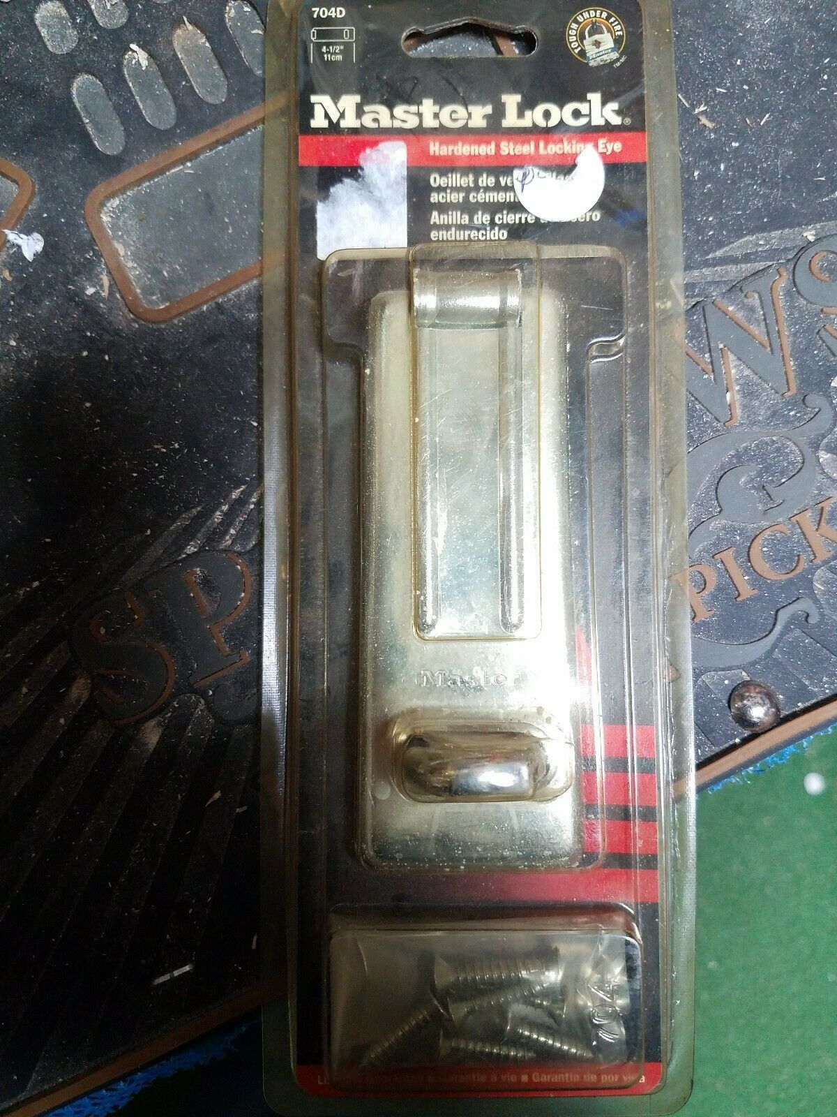 Master Lock 704D 4 1/2" Tough Under Fire Hardened Steel Gate Hasp Locking Eye Other Locks