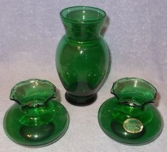 Anchor Hocking Glass Forest Green Vase Set - $19.95