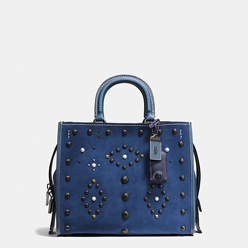 coach rogue tote with rivets