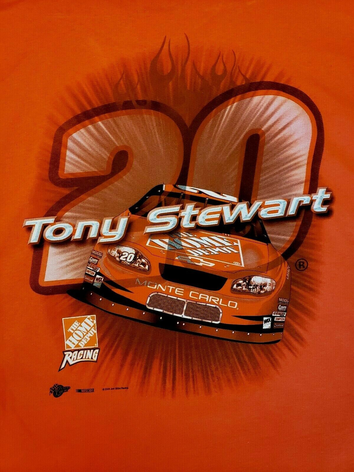 Nascar T Shirt Mens Sz XL Tony Stewart 20 Cotton 2003 Monte Carlo Racing Orange - $12.85