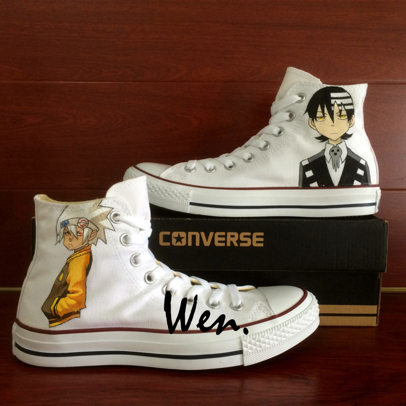 Anime Soul Eater Death the Kid Men Women's Converse All Star Hand Painted Shoes