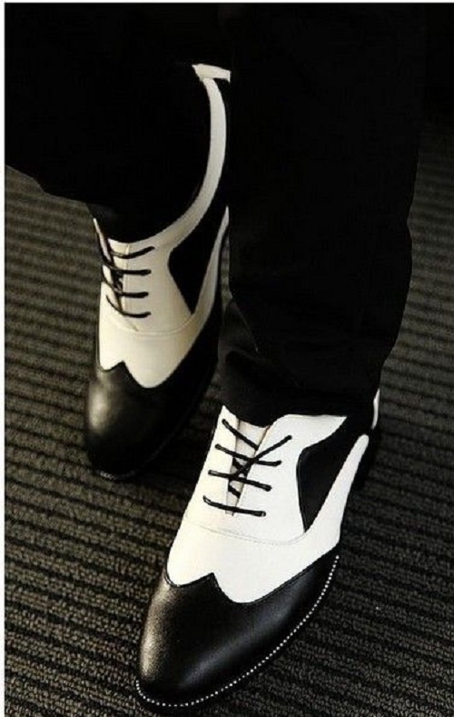 New Handmade Mens Spectator Shoes, Men Black And White dress Shoes, Men Tuxedo s