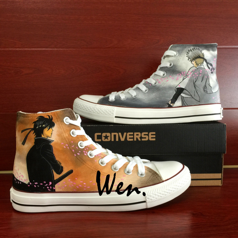 Gintama Anime Converse All Star Hand Painted Shoes Personalized Canvas Sneakers