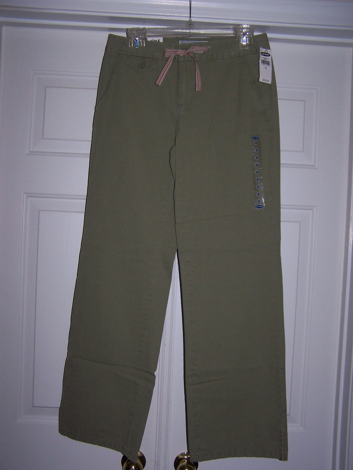 Old Navy women's pants flair green size 4 just below waist 100 cotton