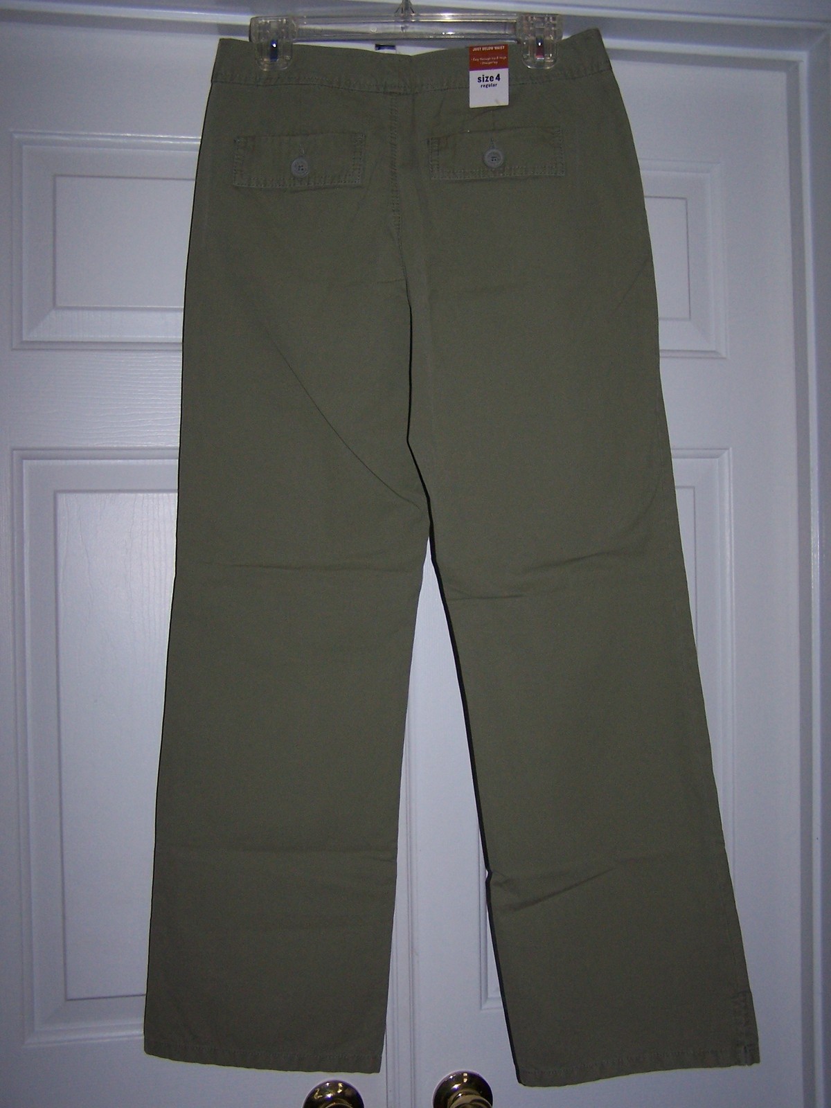 Old Navy women's pants flair green size 4 just below waist 100% cotton ...