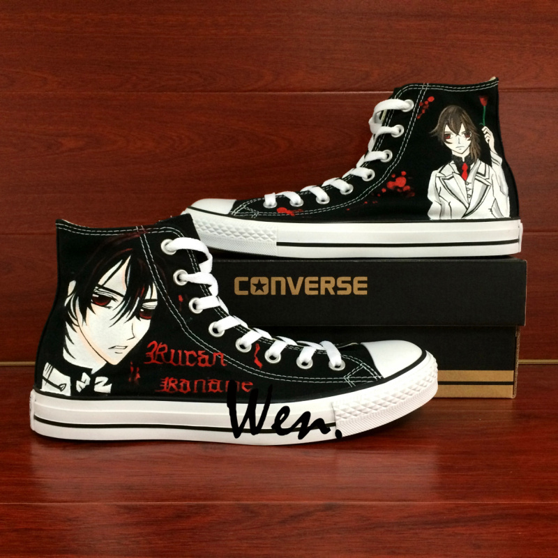 Anime Vampire Knight Kaname Kuran Amber Converse All Star Hand Painted Shoes
