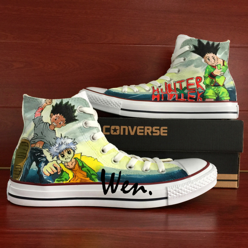 Anime Hunter X Hunter Design Sneakers Converse All Star Hand Painted Shoes