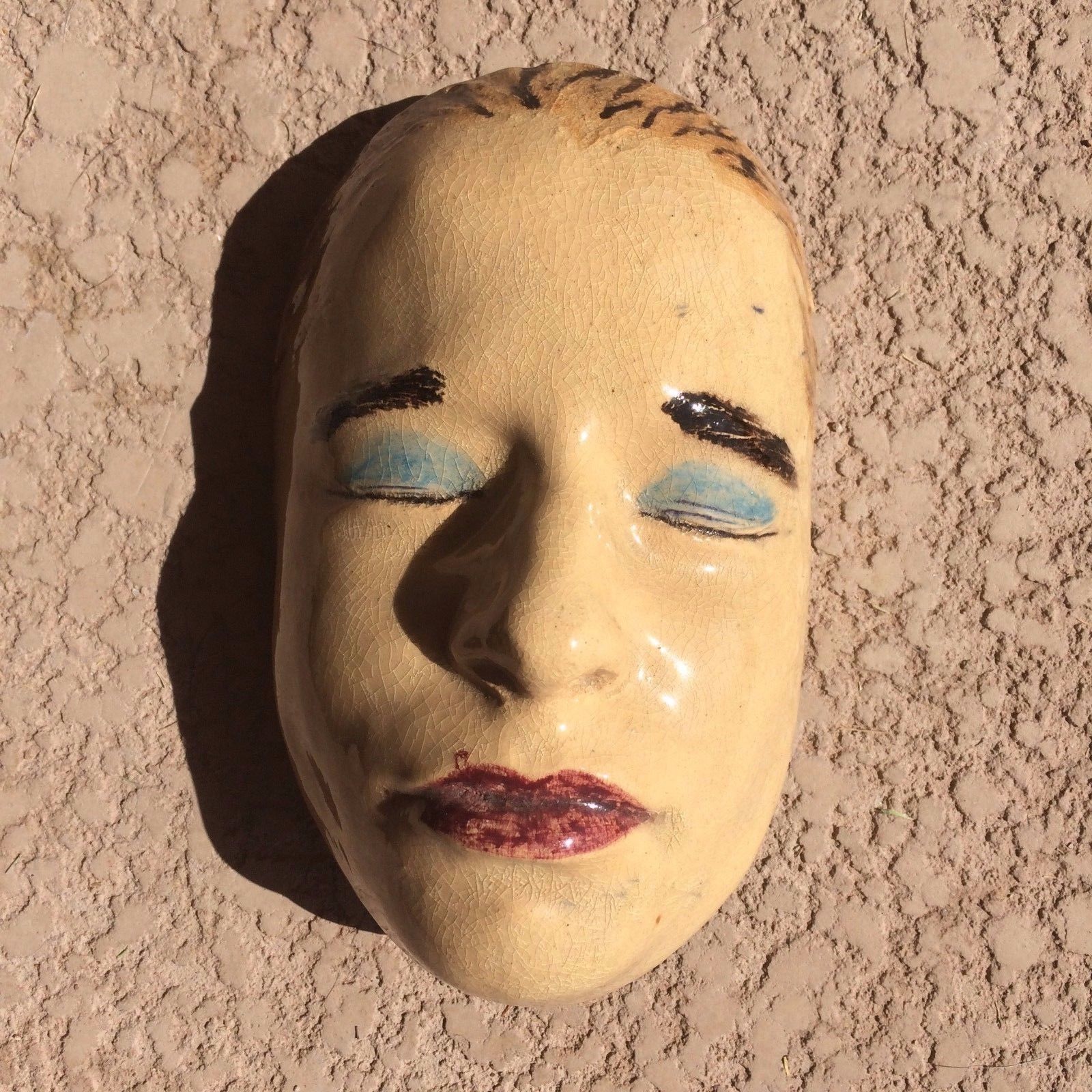 Unique Porcelain Ceramic Woman Life Size Face Mask Woman