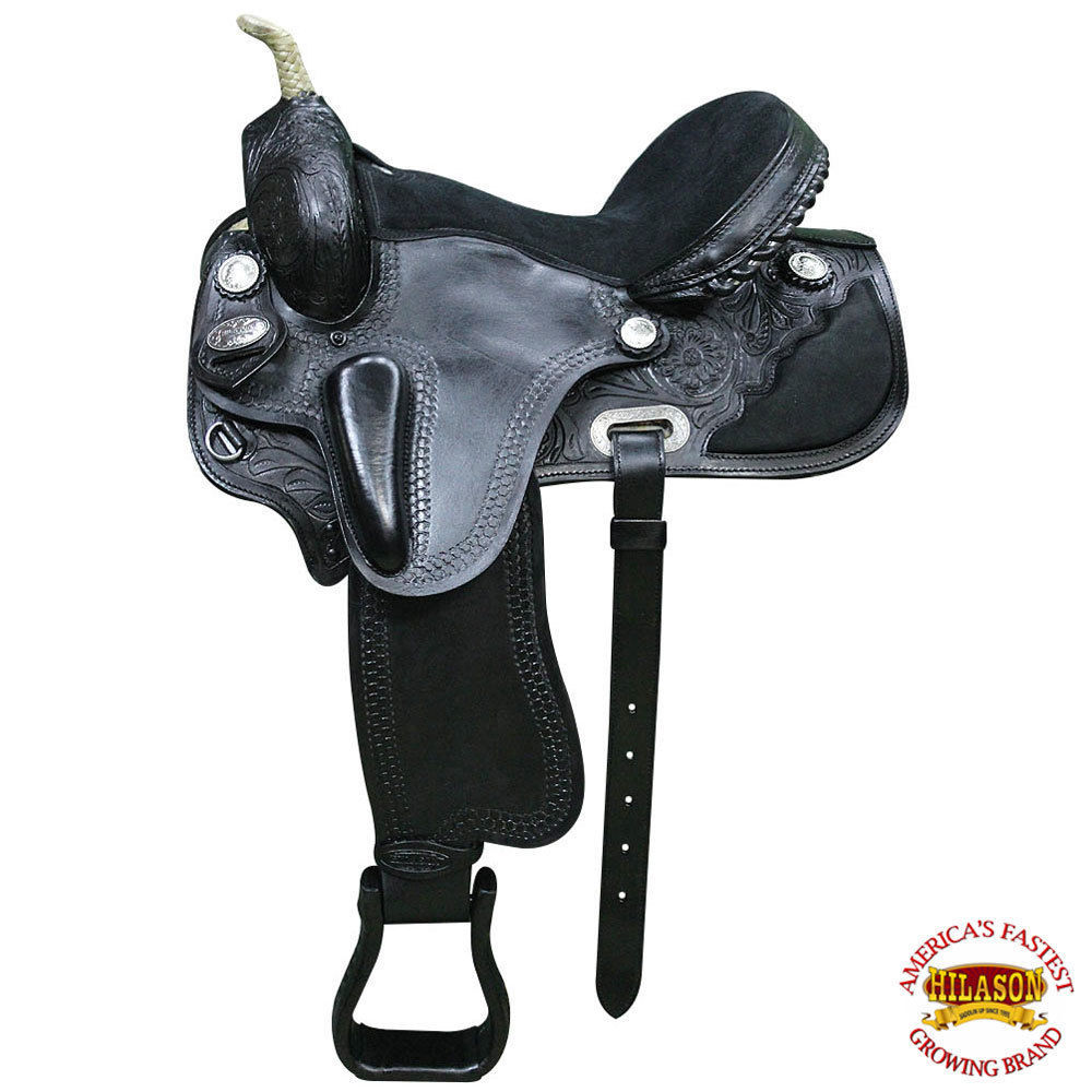 HILASON WESTERN DRESSAGE FLEX TREE BARREL RACING TRAIL SADDLE BLACK