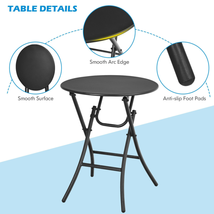 3 Pieces Patio Rattan Bistro Set with Round Dining Table and 2 Chairs image 12