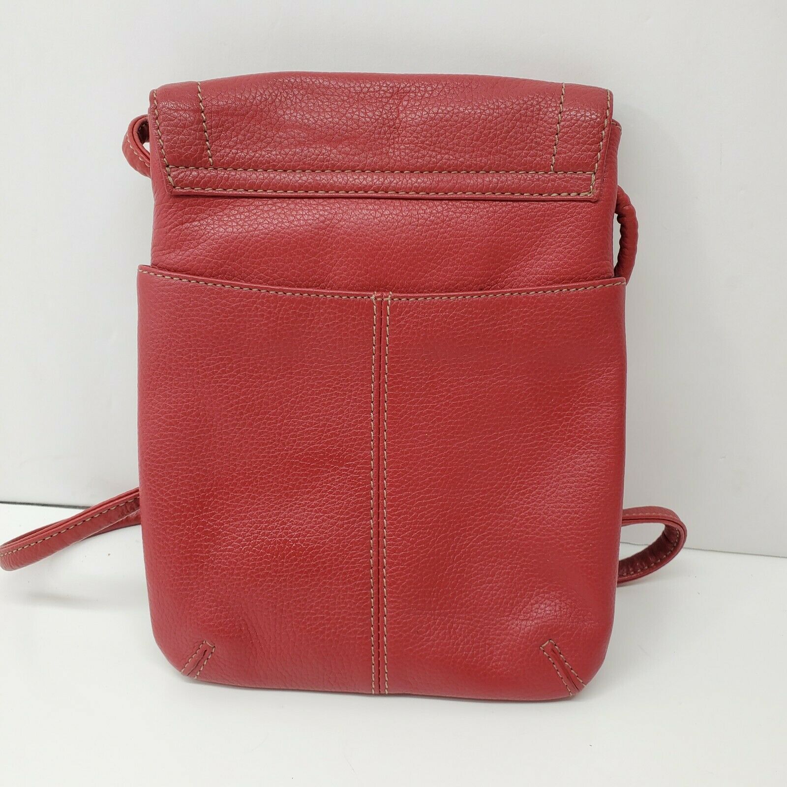 Tignanello Red Leather Cross Body Organizer Purse Small Women's Bags