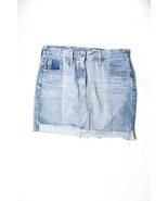 AG ED Denim Womens Distressed Slit Frayed Denim Skirt Mini Jean Blue Siz... - $50.00
