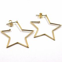 18K YELLOW GOLD PENDANT STAR EARRINGS, 1.4 INCHES LENGTH, MADE IN ITALY image 3