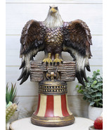 Independence Day American Glorious Bald Eagle Perching On Liberty Bell F... - £38.10 GBP