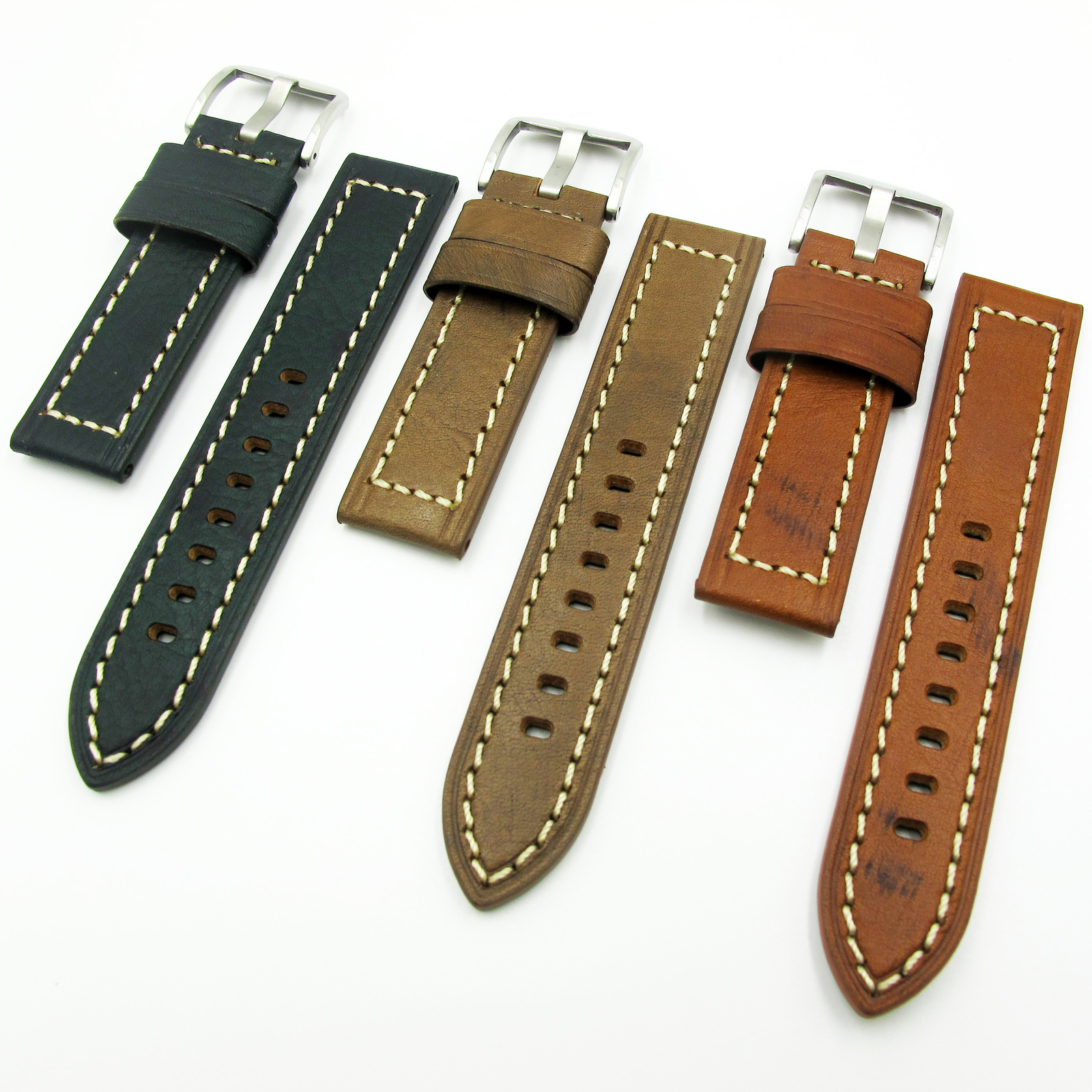 22mm Saddle Brown Calfskin Italy Genuine Leather Handmade Watch Band