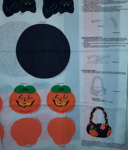 Primary image for VIP Screen Print Black Cat And Pumpkin Basket Pattern for Sewing Craft Halloween