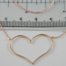 18K ROSE GOLD NECKLACE WITH 1.06 IN HEART AND MINI SQUARED CHAIN MADE IN ITALY image 2