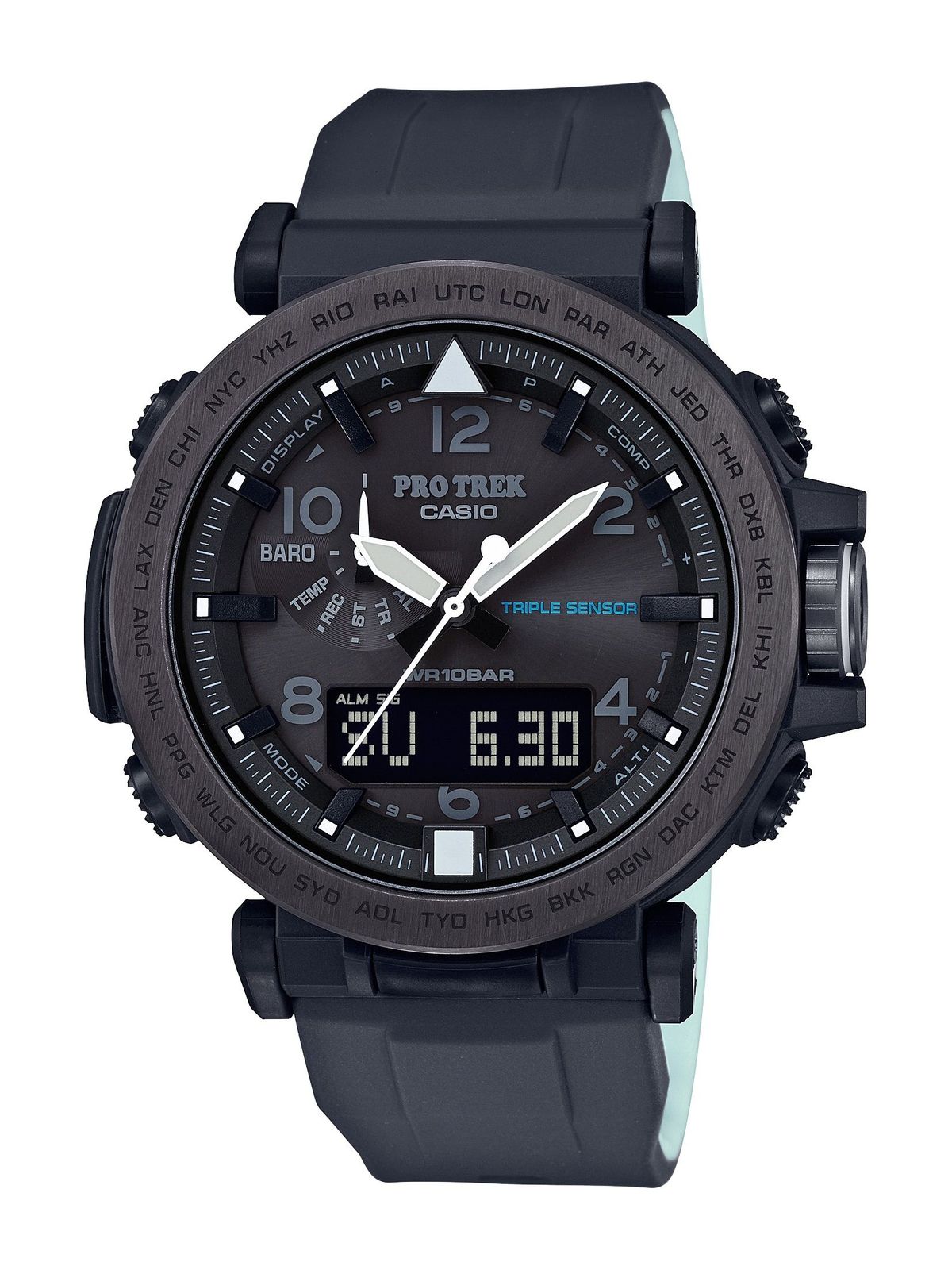 Casio Men's 'PRO TREK' Quartz Resin and Silicone Casual Watch, Color:Black (Mode
