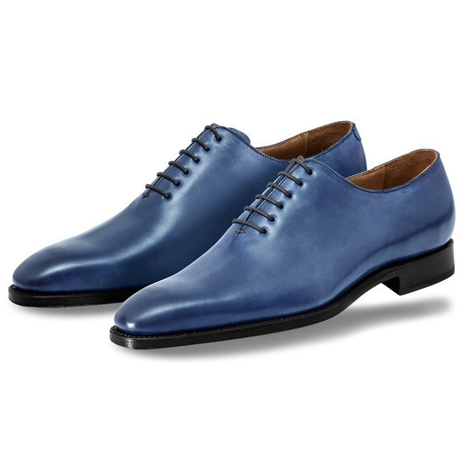 Navy Blue Oxford Wholecut Officers Pairs, Lace UP Premium Leather Formal Shoes,