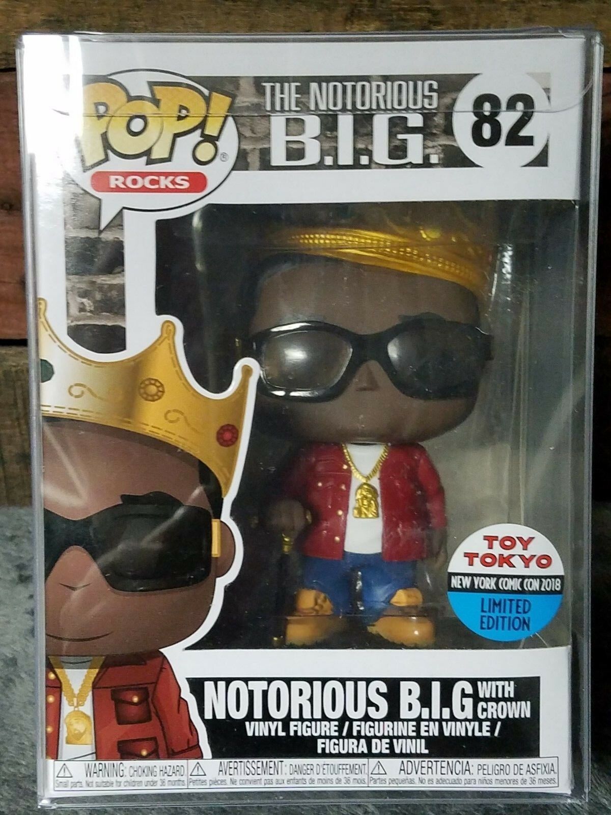 Funko Pop! The Notorious B.I.G. w/ Crown 82 BIG Toy Tokyo NYCC in