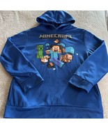 Mojang Jinx Minecraft Boys Blue Creeper Steve Pig Long Sleeve Hoodie XXL 18 - $17.15
