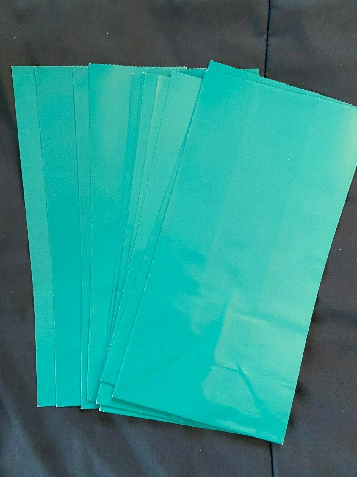 10 Blank Blue Party Bags 10.5 X 5 X 3 1/4" *NEW* k1 - $5.99