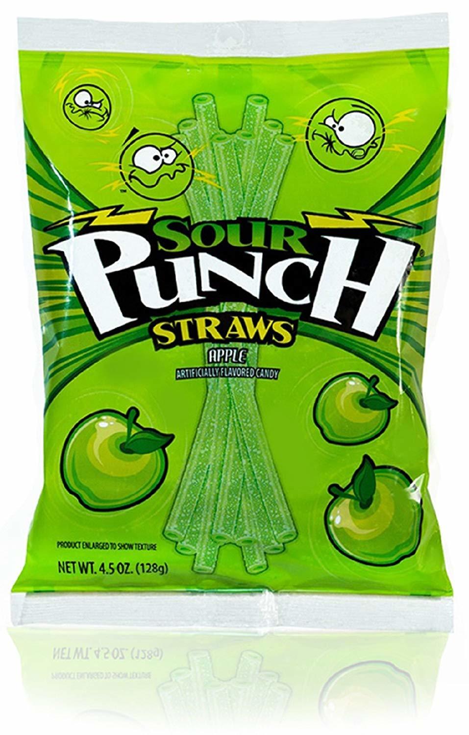 Sour Apple. Chewy Apple Candy. Sour Straws. Sour Punch.