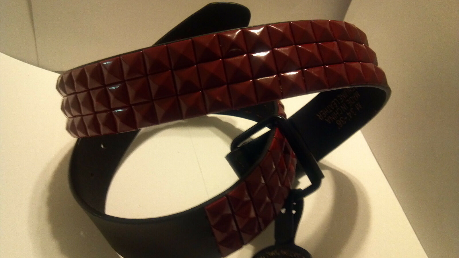 3 Row Metal Pyramid Studded Belt Mens Womens Punk Goth Emo Checkered