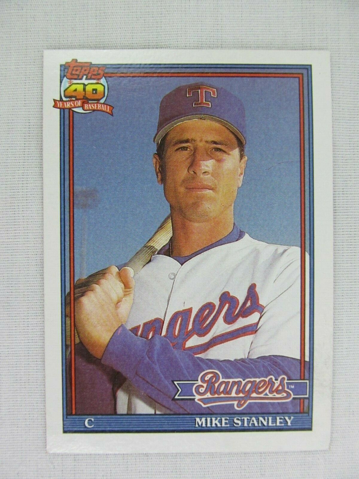 Mike Stanley Texas Rangers 1991 Topps Baseball Card 409 - Baseball Cards