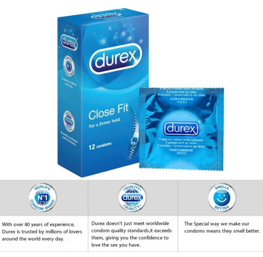 6 x 12pcs DUREX Close Fit For Firmer Hold Condom EXPRESS SHIPPING