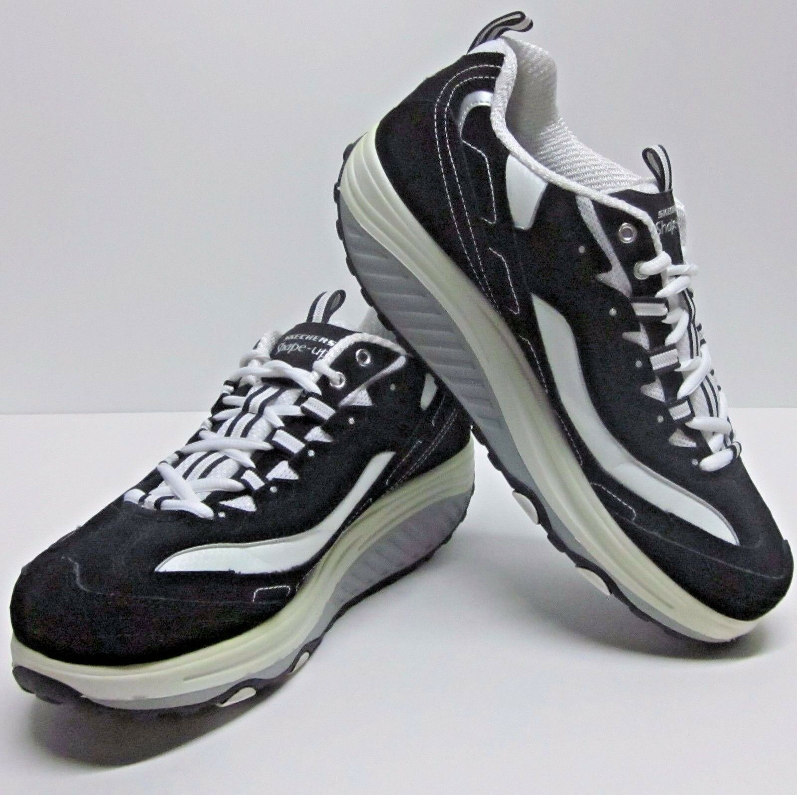 Skechers shape ups shop strength black white