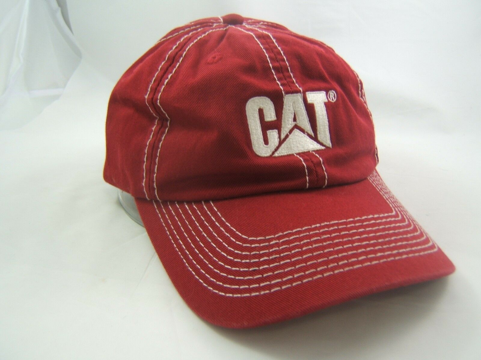 CAT Caterpillar Original Equipment Hat Burgundy Hook Loop Baseball Cap