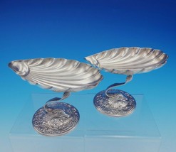 Durgin-Gorham Sterling Silver Compote Pair Raised Shell Bowl and Dolphin (#3552) - $1,295.91