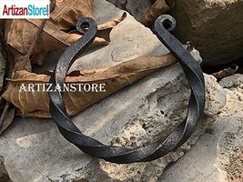 Hand Forged Twisted Iron Bracelet, Celtic Solid Metal Bracelet Rustic, Punk Unis image 5