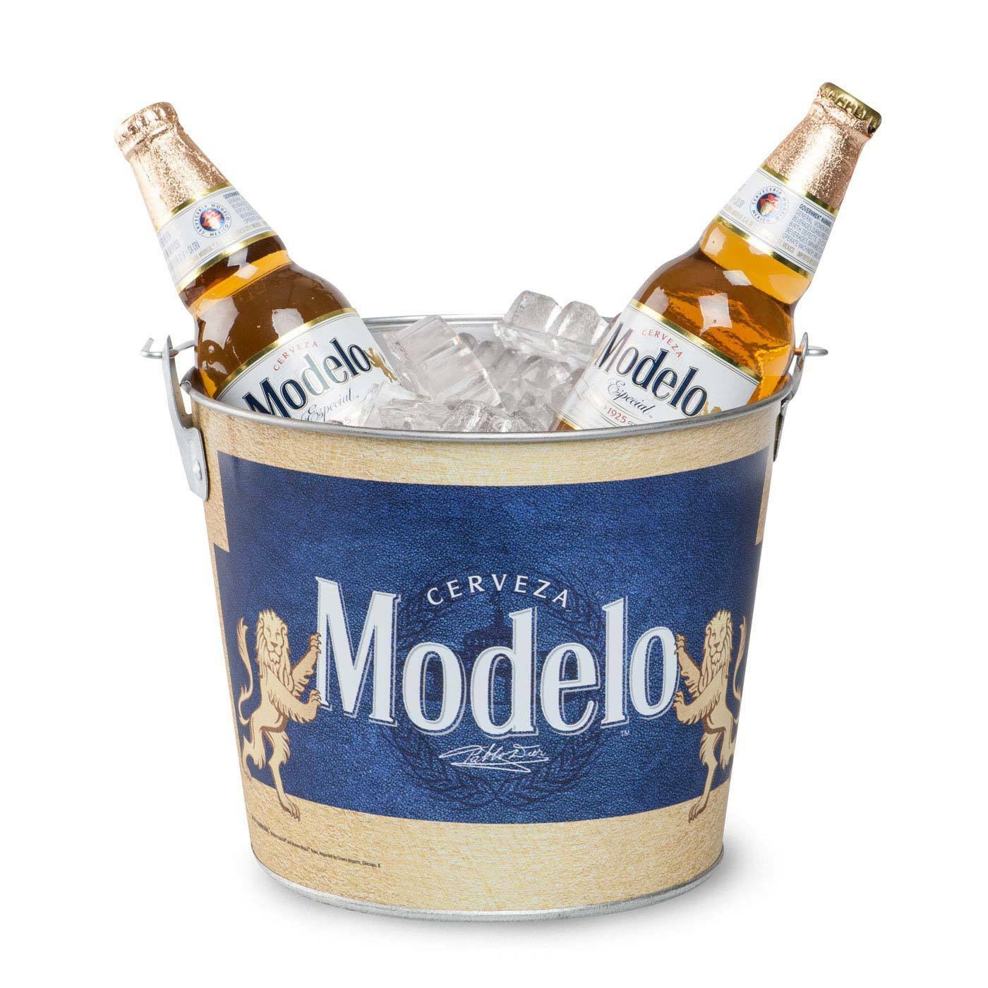 Modelo Beer Bucket With Built In Bottle Opener Blue Ice Buckets