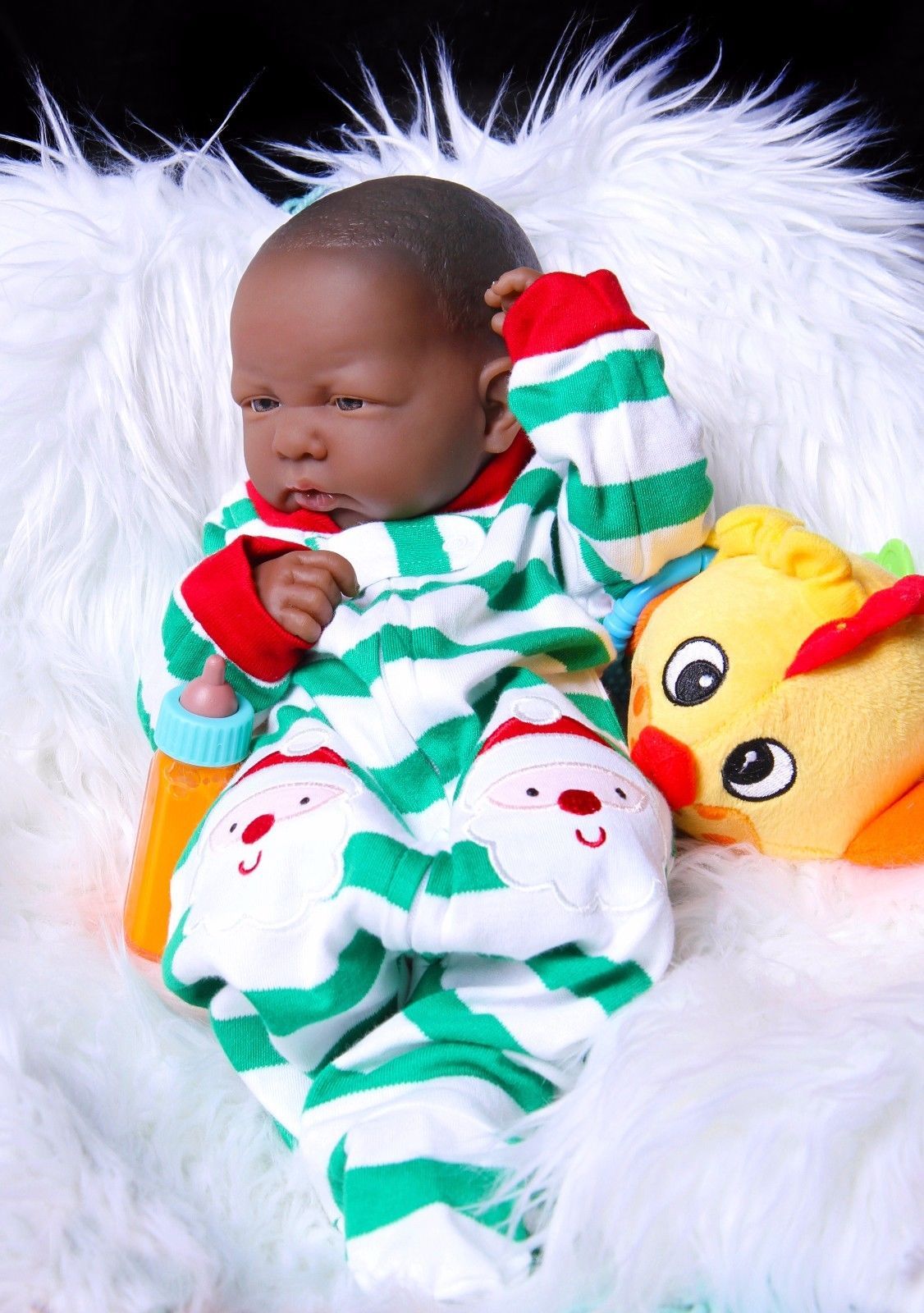 Adorable African American Reborn Baby Boy Doll Full Vinyl Baby Preemie