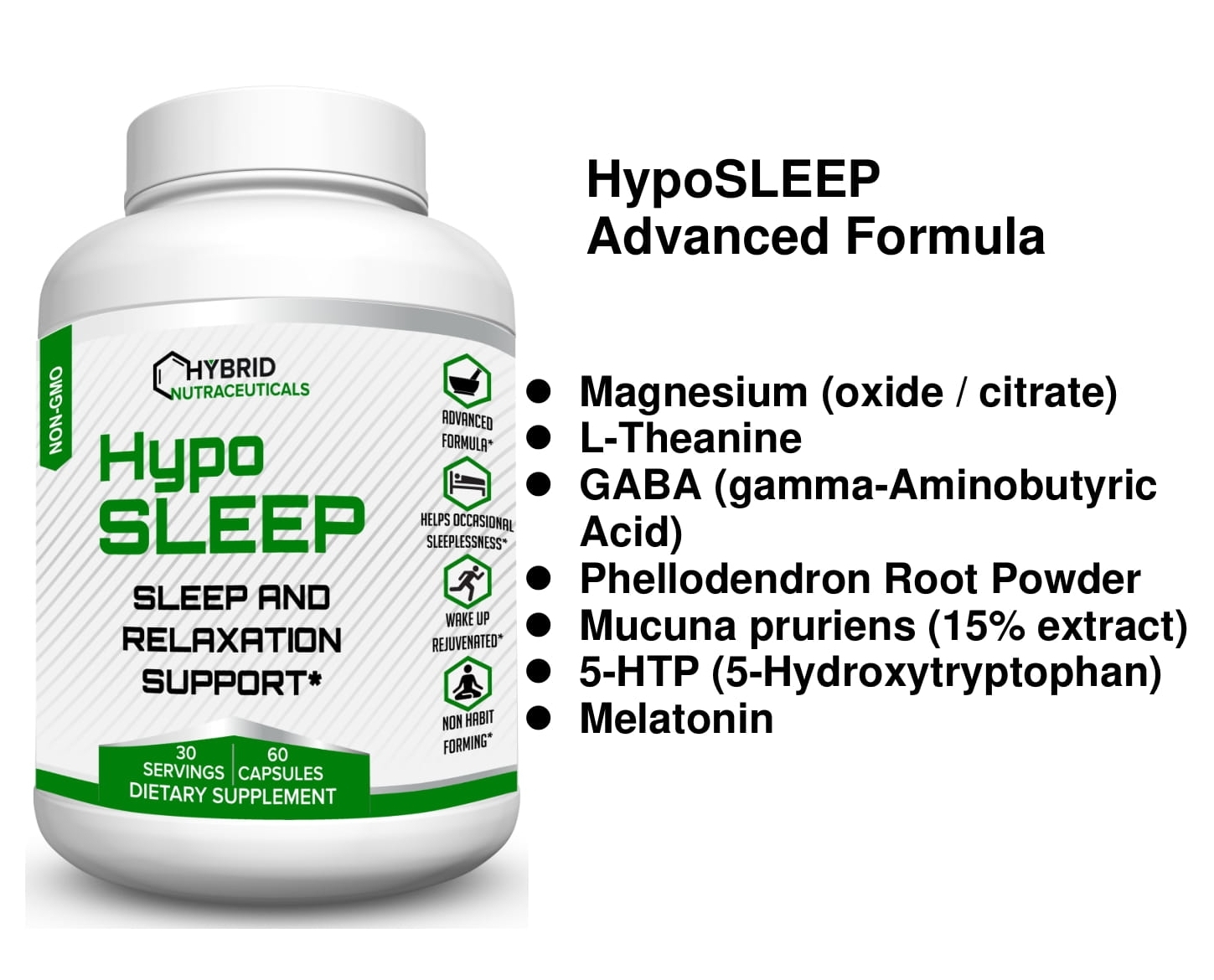 HypoSleep Best Sleep Aid Natural Sleeping Pills NonHabit Forming