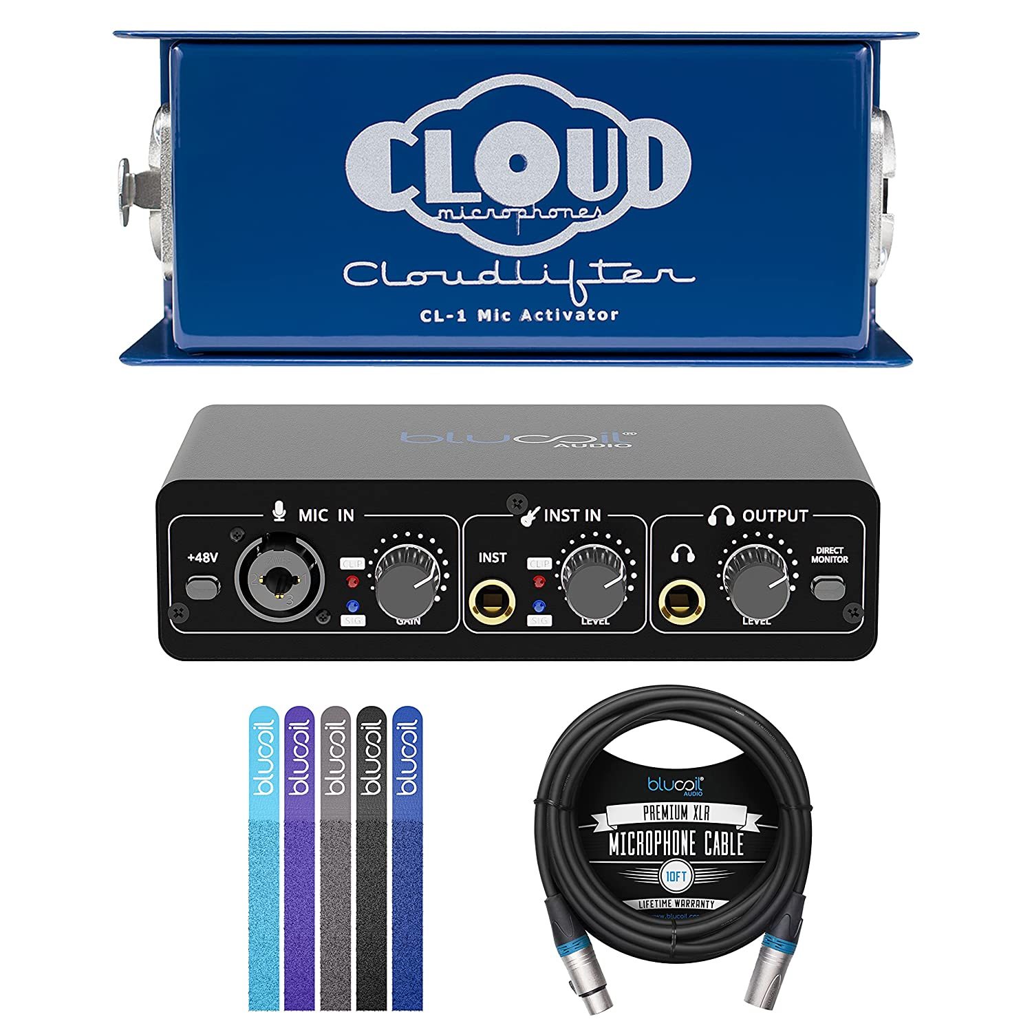 Cloud Microphones Cloudlifter CL-1 Mic Activator Bundle with Blucoil Portable US