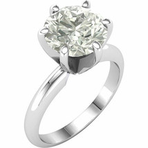 Moissanite Round Brilliant Cut Engagement Ring 14k White Gold 1 Ct - $338.85