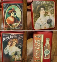 Vtg 1985 Coca-Cola Rectangle Lady Tin Container The Palms Coke - $14.54
