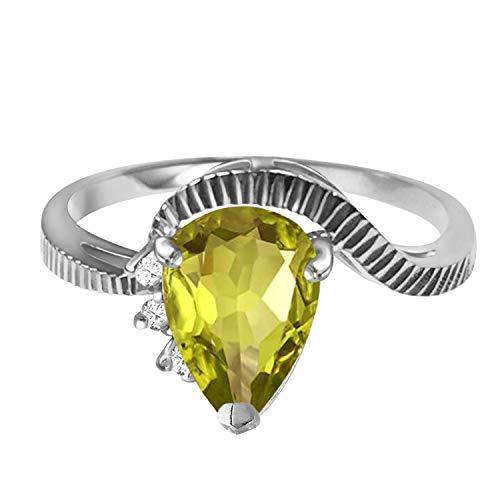 Galaxy Gold GG 1.52 Carat 14k Solid White Gold Ring with Natural Diamonds and Pe