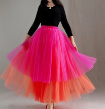 Women Blue Layered Tulle Skirt Blue Puffy Tulle Skirt Plus Size image 8