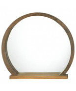Accent Plus Round Wood Mirror with Shelf - $80.29