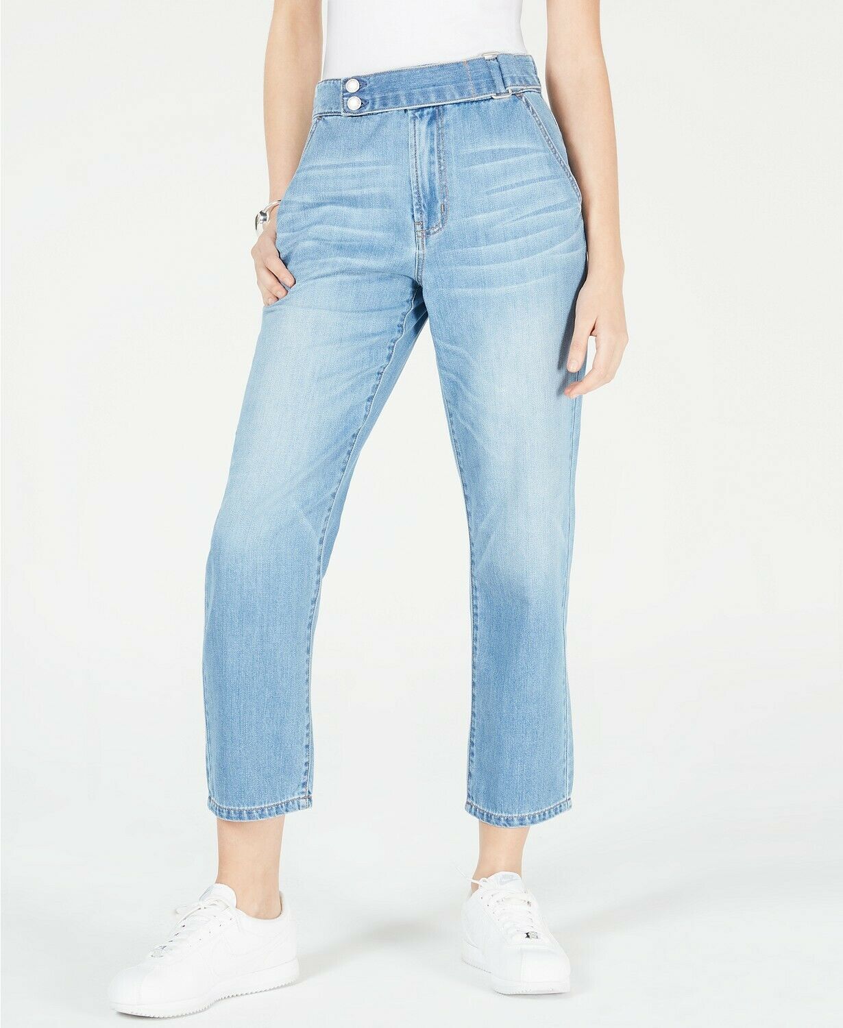 Women OAT Cropped Straight-Leg Cotton Jeans 27 in Inseam Msrp $ 69 - Jeans