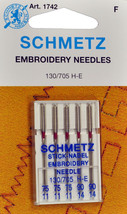 SCHMETZ Embroidery Sewing Needles Assorted Sizes 1742 - $4.49