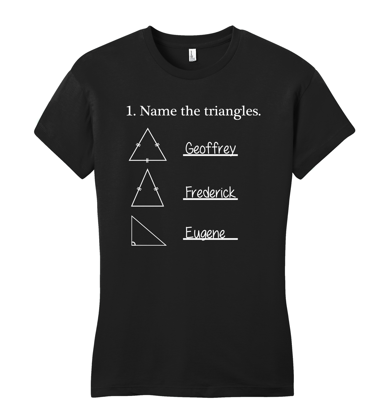 Image of Name The Triangles Funny Math Shirt Ladies Fitted Tee